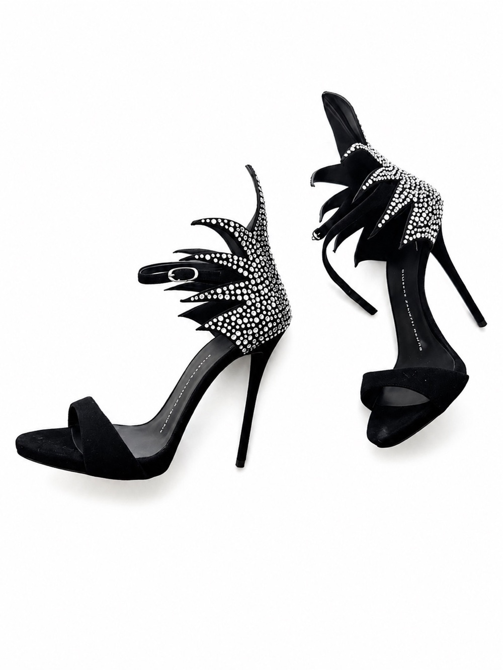 Giueseppe Zanotti Limited
Edition Starburst Rhinestone & Suede Heels Size 38 NIB